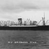 Refrigerated Cargo vessel "Brisbane Star", built  in 1937 by Cammell Laird & Co Ltd - Birkenhead.  Owned by Union Cold Storage Co Ltd and managed by Blue Star Line Ltd.
Tonnage:  11076 gross, 6787 net
Official Number:  165365
Dimensions:  length 530'0"