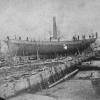 Barque "Lotus" built in 1874 at Port Adelaide.  1 deck, round stern carvel built vessel owned by T.F. Brecknall & partners, in 1883 by G.R & F Debny, in 1884 by E.W Russell.  On June 22 1892 at Port MacDonnell she was driven ashore in a gale and declared 
