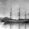 Barque "Myrtle Holme", built in 1875 at Sunderland by Bartram Hastwell & Co.  Began as a full rigged iron ship, later became a barque.  A unit of the famous Holme line.  She was sold into Norway in 1908 and renamed "Glint".  Under that name she was torped