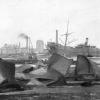 This image shows the vessel's bow plates damaged after an explosion in her fore peak on 7 September 1893.
