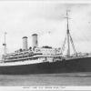 Passenger vessel "Orama", launched on 20-5-1924 by Miss Cook, and completed in October 1924.  Built by Vickers-Armstrong Ltd, Barrow-In-Furness, England.  Owned by Orient Line, she took her inaugural voyage on 15 November 1924 from London - Brisbane.  Ves