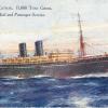 Passenger vessel "S.S. Cathay", launched on 31 October 1924 by Countess Of Inchcape, and completed in March 1925.  Built by Barclay, Curle & Co, Glasgow, Scotland, she took her maiden voyage on 27 March 1925 from London - Sydney.
Base port:  London
Gros
