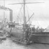 Freighter, S.S. "Argus", built in 1889 at Newcastle, UK, and employed in Australia to India trade.  Owned from 1889 unitl 1905 by Archibald Currie, then sold into Japan.  Vessel has a gross tonnage of 2792.

This image shows vessel  ashore at Goat Islan