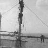 Barque - rigging a gaunt line on main mast