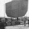 Bulkhead being moved into position, 7/8/1958.