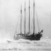 "Kermandie", the last four masted sailing ship to trade in Australian waters.  Built in 1920 by CM McKay of Hobart.  An auxilliary engined wooden schooner with a gross tonnage of 343.  This well known Tasmanian worked continuously until about 1946, often 