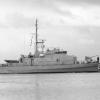 Naval vessel under way