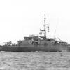 Naval vessel entering port