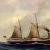 Image: Steamship that carried sails, with a centre funnel