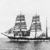 Image: Three masted barque with sails unfurled on ocean