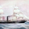 Image: Water colour painting of ship at sea